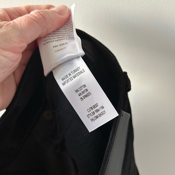 Citizens of Humanity black crushed velvet Paloma wide leg pants - Picture 8 of 8